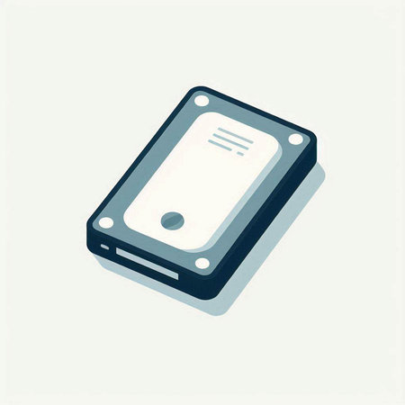 Hard disk drive icon in isometric 3d style. Vector illustration.