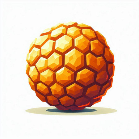 Illustration of a 3d orange ball on a white background.