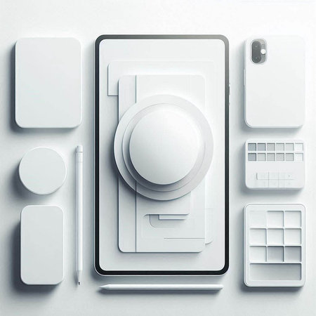 Highly rendering of abstract technology object on white background. 3d illustration
