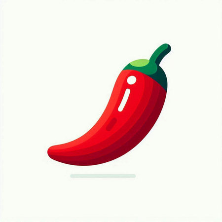 Red hot chili pepper isolated on a white background. Vector illustration.の写真素材