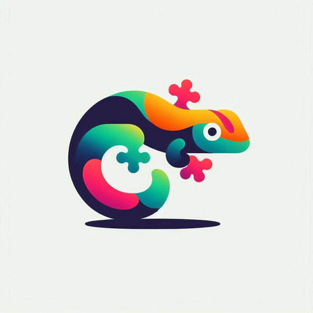 Colorful gecko on white background. Vector illustration for your designの写真素材