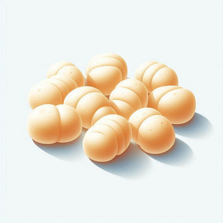 Illustration of a group of fresh items on a white background.