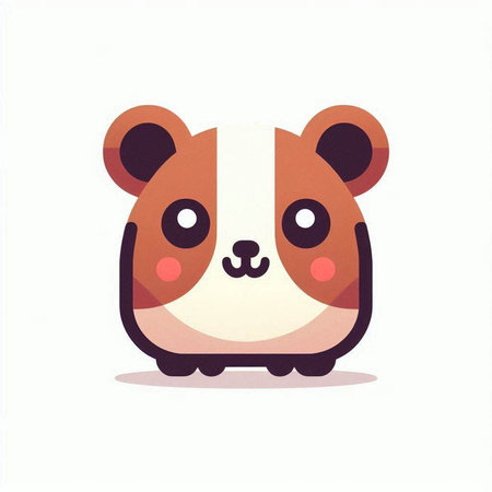 Cute hamster isolated on a white background. Vector illustration.の写真素材