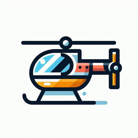 Helicopter icon. Vector illustration of a helicopter. Flat design.の写真素材