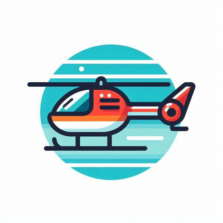 Helicopter icon. Flat illustration of helicopter vector icon for web designの写真素材