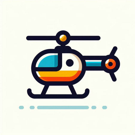 Helicopter icon, vector illustration. Flat design style with long shadow.の写真素材