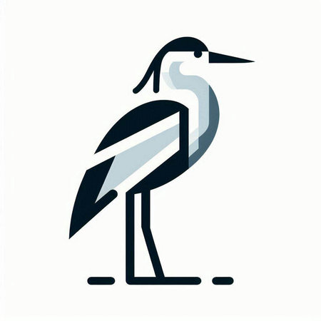 Vector illustration of a heron bird.の写真素材
