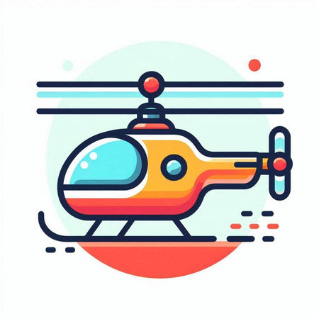 Helicopter icon. Vector illustration of a helicopter. Flat design.の写真素材