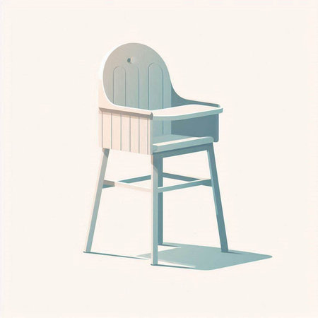 Illustration of a chair with shadow on a white backgroundの写真素材