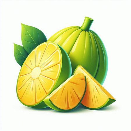 Illustration of lemon and lime on a white background. EPS 10