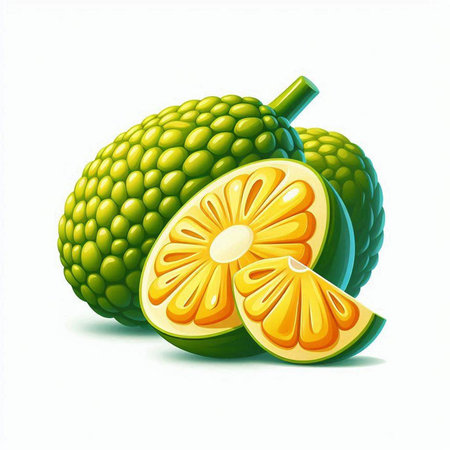 Bergamot fruit isolated on white background. Vector illustration.