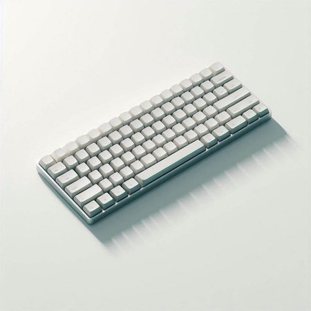 Keyboard on a white background, 3d render. Computer keyboard