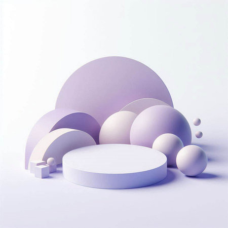 Abstract minimal scene with geometrical forms. 3d render, 3d illustrationの写真素材