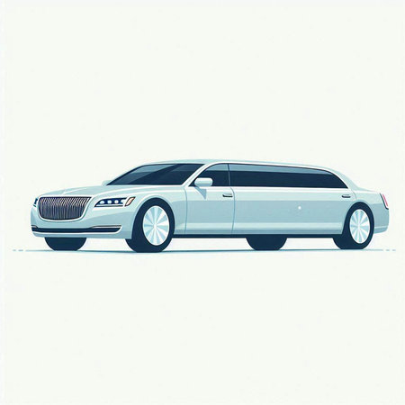 Modern Luxury limousine car. Side view. Vector illustration.の写真素材
