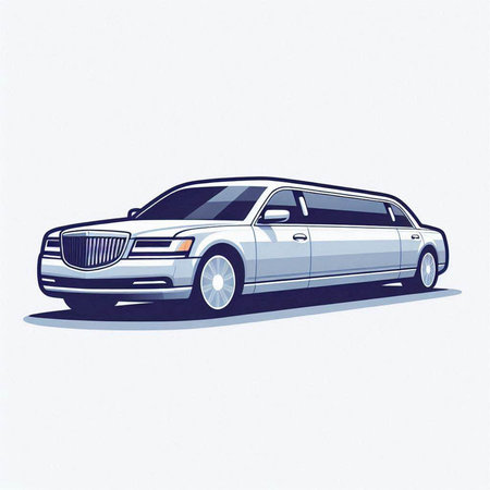 Vector illustration of a luxury limousine on a white background.の写真素材