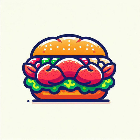 Burger fast food icon. Fast food symbol. Vector illustration.の写真素材