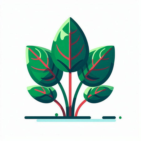 Illustration of a green plant on a white background. Vector illustration
