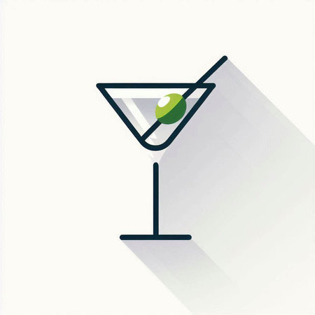Cocktail icon. Flat design style. Made in vector illustrationの写真素材