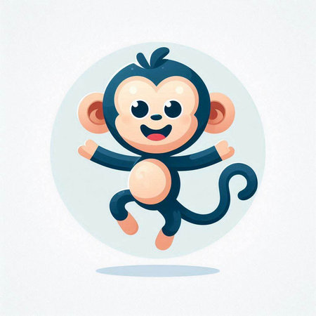 funny cartoon monkey on white background. Vector illustration. Eps10