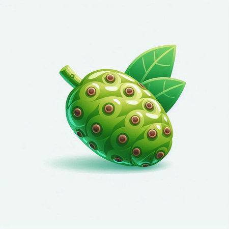 Illustration of Morinda citrifolia fruit isolated on white background