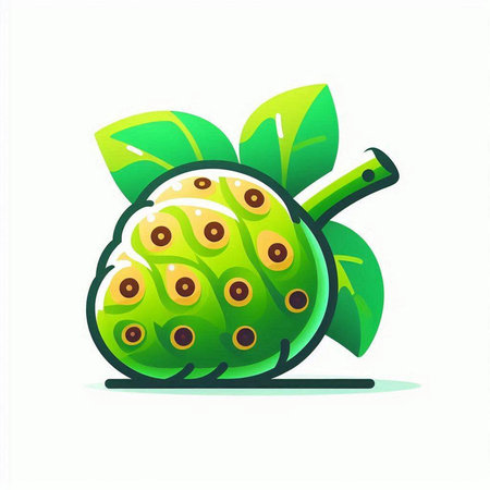 Illustration of green guava fruit isolated on a white background.