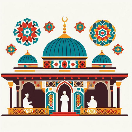 Ornament on the dome of the mosque. Vector illustration.の写真素材