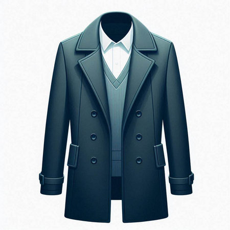 Men's coat isolated on white background. Clipping path included.