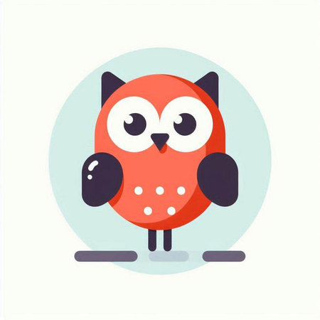 Cute owl. Vector illustration in a flat style. Cartoon character.の写真素材