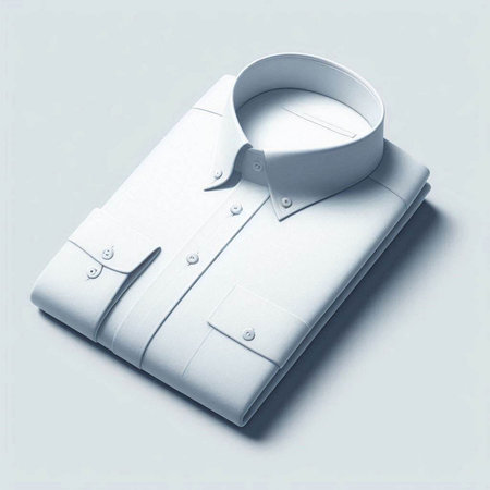 Men's shirt on a white background. 3D rendering. Toned.