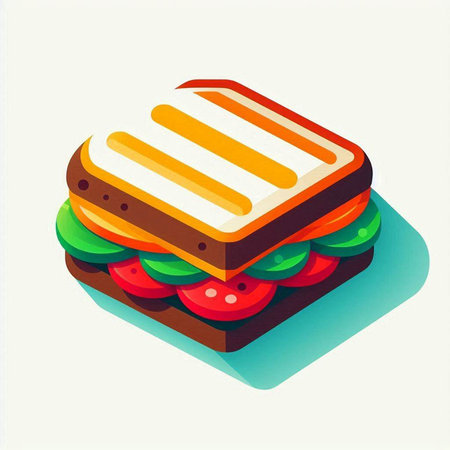 Sandwich icon. Isometric illustration of sandwich vector icon for web designの写真素材