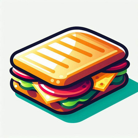 Sandwich icon on white background. Vector illustration. Eps 10.の写真素材