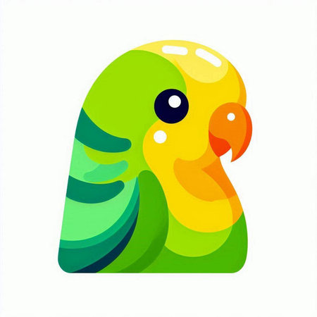 Colorful parrot isolated on a white background. Vector illustration.