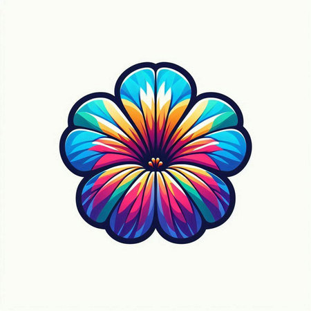 Colorful flower icon isolated on white background. Vector Illustration.の写真素材