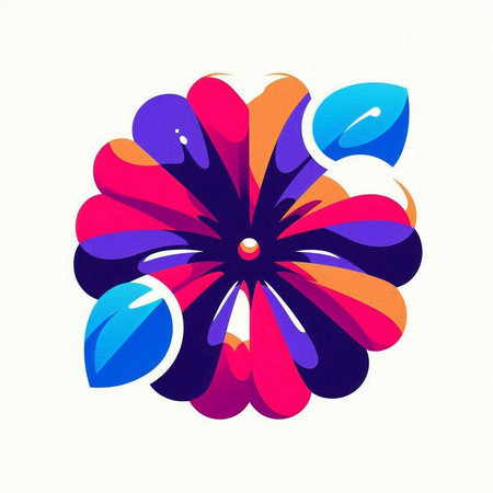 abstract colorful flower on white background - illustration for your creative designの写真素材