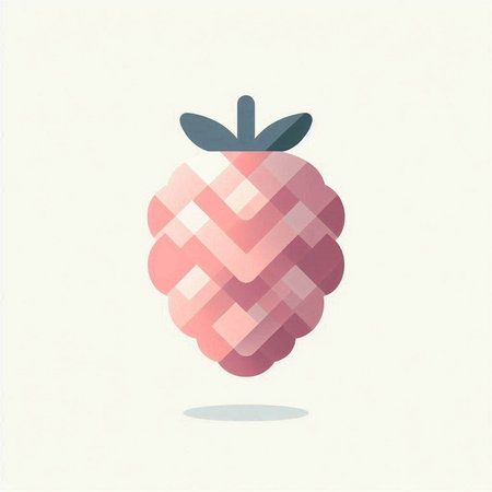 Raspberry icon. Vector illustration. Flat design style. Fruit icon.