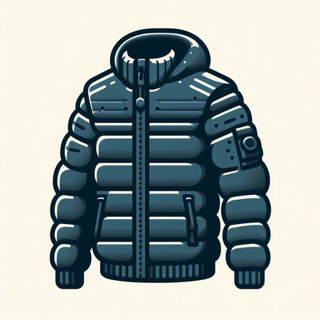Men's winter jacket isolated on a white background. Vector illustration.