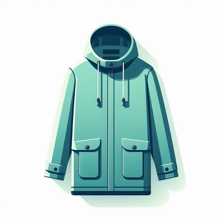 Winter jacket isolated on a white background. Vector illustration. Eps 10.