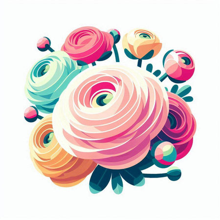 Abstract colorful background with flowers. Vector illustration. EPS 10 file included
