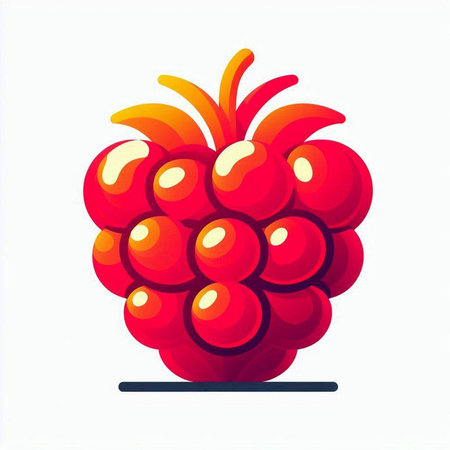 Raspberry isolated on a white background. Vector illustration. Eps 10.