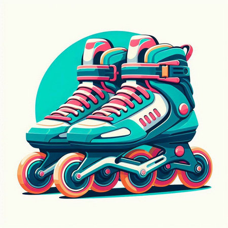 Roller skates. Vector illustration of a roller skates.