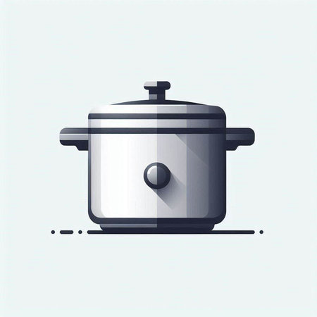Illustration of a cooking pot in flat design. Vector illustration.