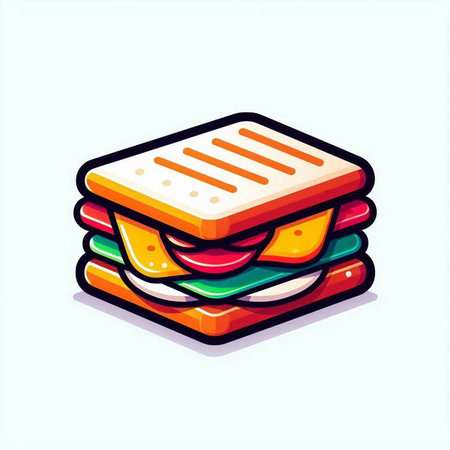Sandwich icon. Vector illustration of fast food. Isolated on white background.の写真素材