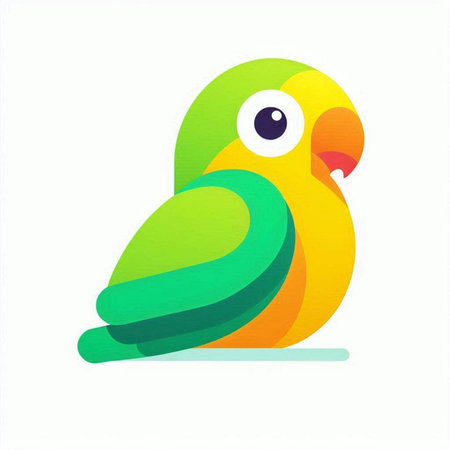 Colorful parrot isolated on a white background. Vector illustration.