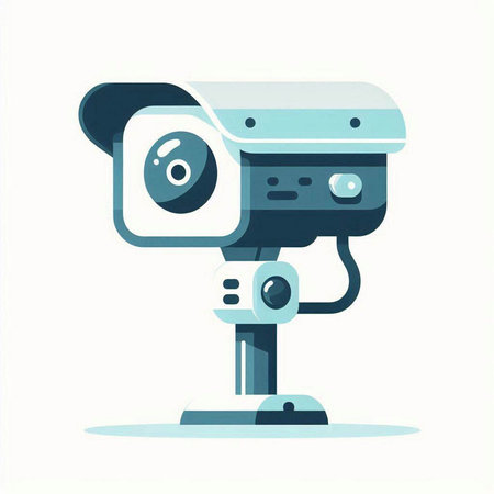 Security camera. Vector illustration in flat style. Isolated on white background.