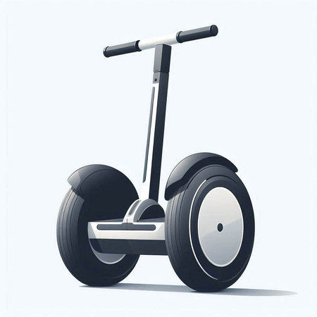 Electric kick scooter isolated on a white background. Vector illustration.