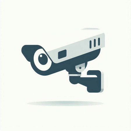 Surveillance Camera Icon on White Background. Vector Illustration.