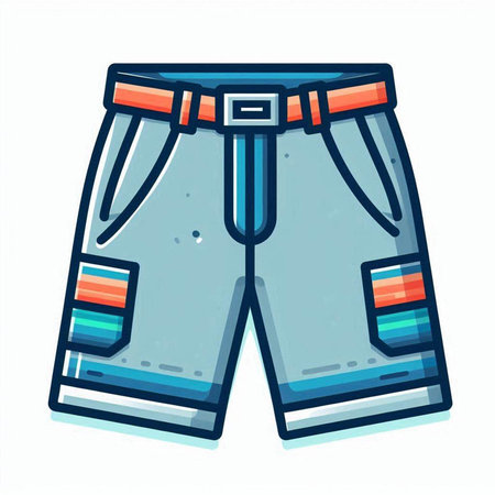 Men's shorts icon. Vector illustration of a man's shorts.の写真素材