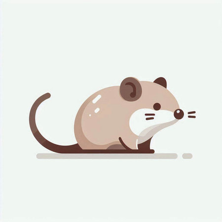 Cute cartoon rat on the white background. Vector illustration for your designの写真素材