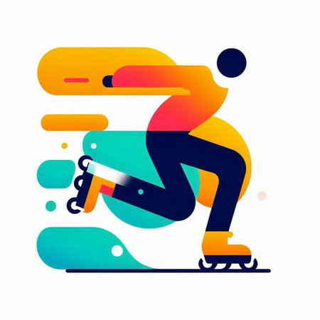 Ice skating vector illustration. Ice-skating sport, figure skating icon.の写真素材