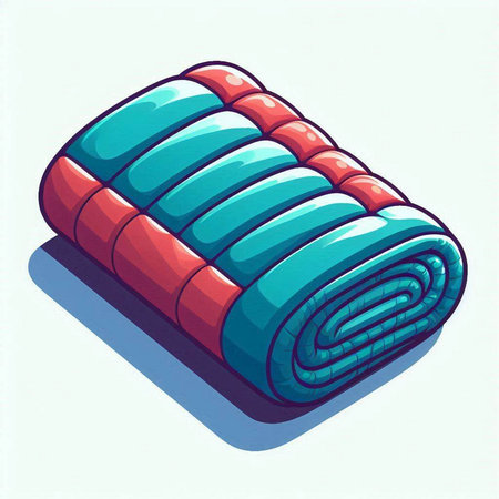 Illustration of a sleeping bag on a white background. Vector illustration.